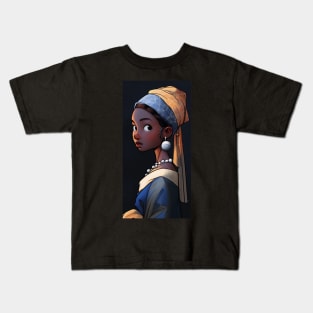 Girl with Earring Kids T-Shirt